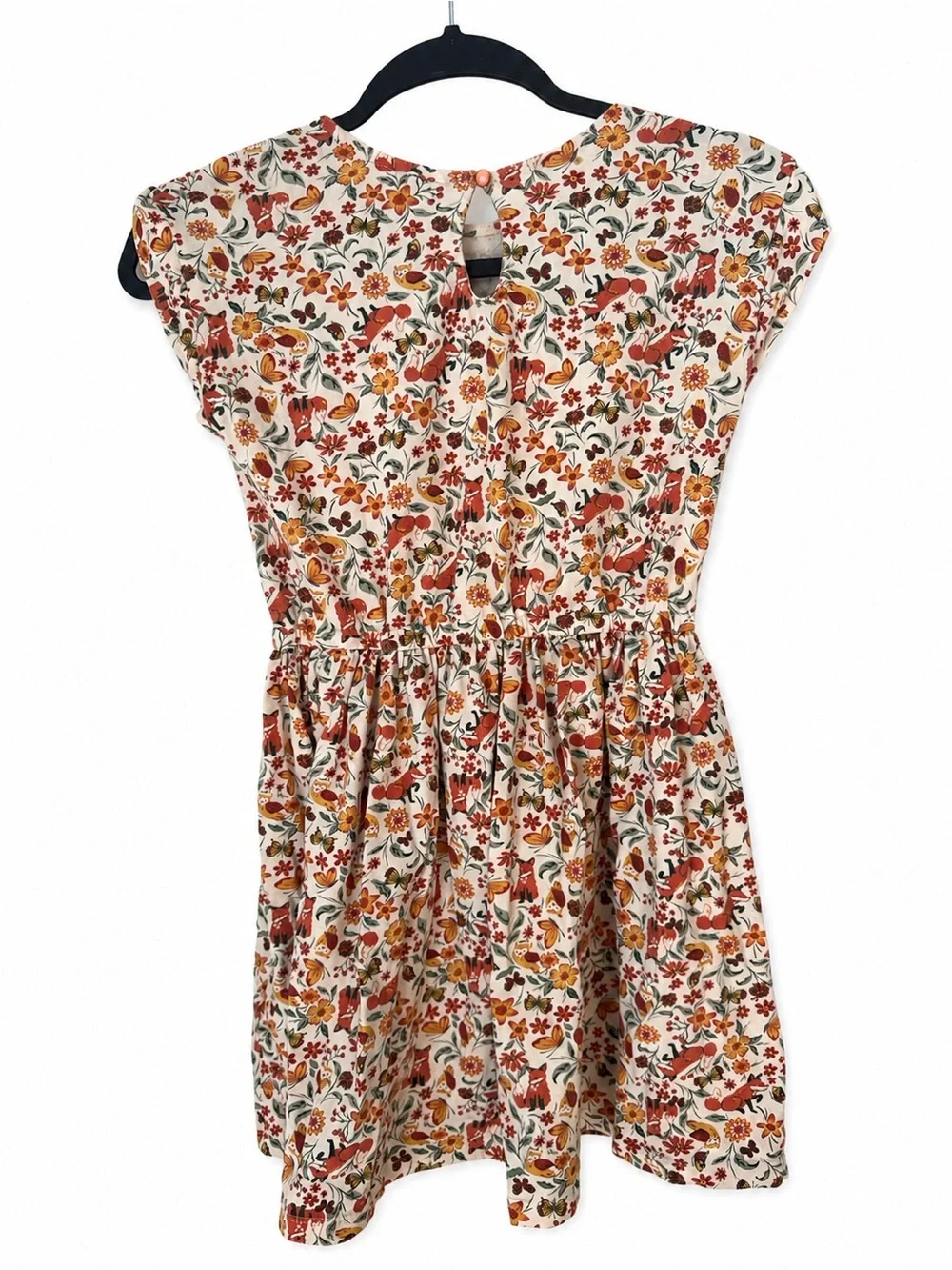 Cynthia Rowley Girls Fox Owl Floral Dress Novelty Woodland Cottagecore M 7/8